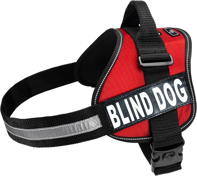 Doggie Stylz Blind Dog Harness No Pull No Escape Dog Vest for Blind Dogs Adjustable Vest with Handle Blind Dog Accessories and Patches for Training and Mobility-PurrikoPets