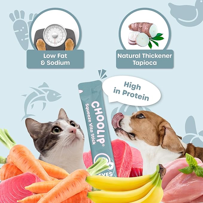 Grab & Go Squeeze Vita Stick Lickable Treats for Dogs & Cats. 49 Eye Health Sticks with Essential multivitamins. Soft and Tasty Paste for All Life Stages, Supporting Eyes Health-PurrikoPets