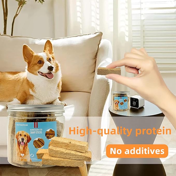 Dog Fish Treats Cod Made with Premium Natural Norwegian 100% Real Cod Fish Bones & Meat Healthy Crunchy Biscuits for Dogs High Protein Grain-Free All-Natural Pet Snack-PurrikoPets