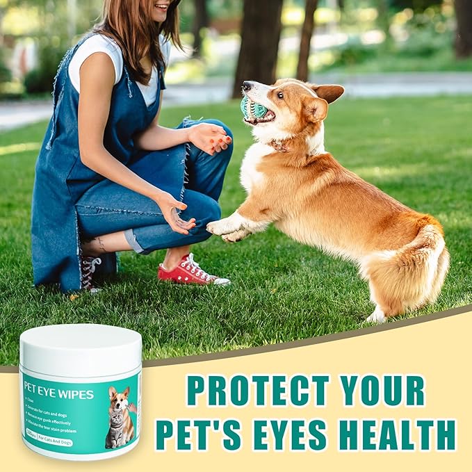 Dog Eye Wipes Gently Remove Tear Stain Eye Debris for Dogs &Cats Pet Grooming Kit Care Wash Cleaner for Eyes Wrinkle Face 100pcs Unscented-PurrikoPets