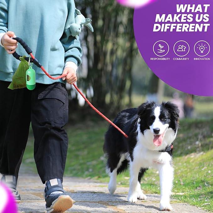 Dog Poop Bags-150 Counts with Holder (10 Rolls), Biodegradable Poop Bags, Eco-friendly and Easy to Open, Thick Dog Waste Bags (Green)-PurrikoPets