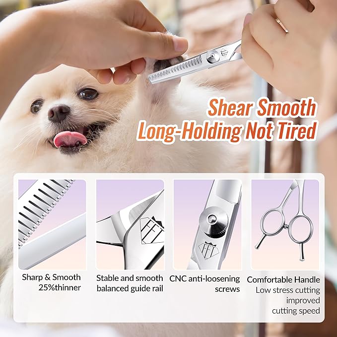 Dog Grooming Scissors: 4.75" Pet Thinning Shears Made Of Advanced Stainless Steel Alloy for Trimming Dogs Cats and Other Pets Face and Paws-PurrikoPets