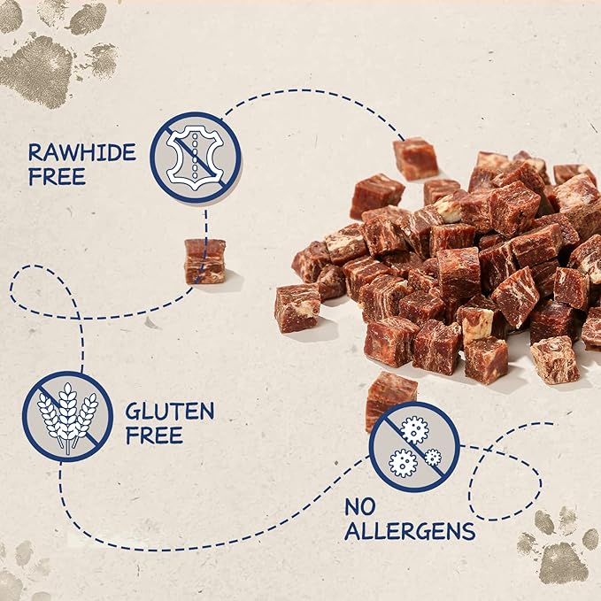 Dog Treats Training Rewards, Beef Cod Cubes, 1% Taurine Added, 12.5 oz, Rawhide Free, Grain Free, Low Fat Dog Training Rewards and Snacks, No Additives-PurrikoPets