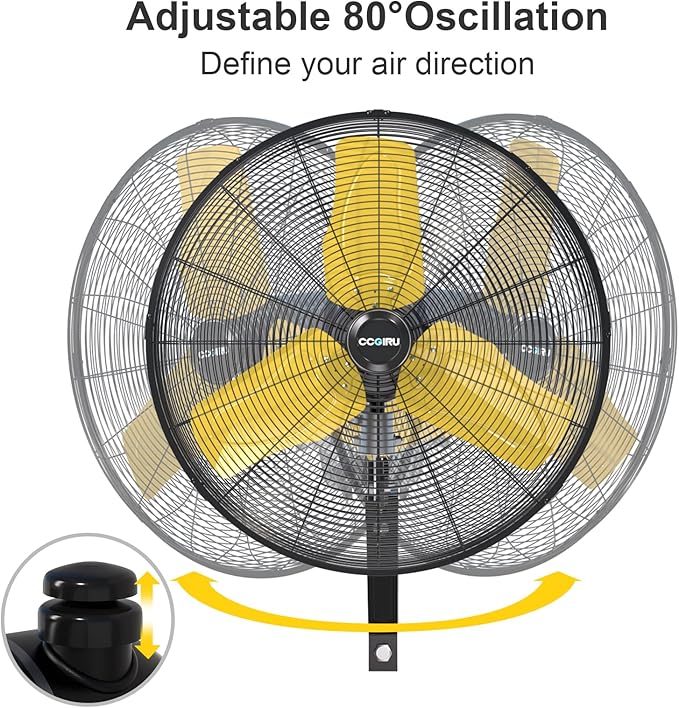 9000 CFM 24" Outdoor Oscillating Wall Fan with 2 Pack, High Velocity 3-Speed Waterproof Professional Outdoor Fan, Heavy Duty Industrial Wall Mount Fans for Commercial, Garage, Warehouse, UL Listed-PurrikoPets