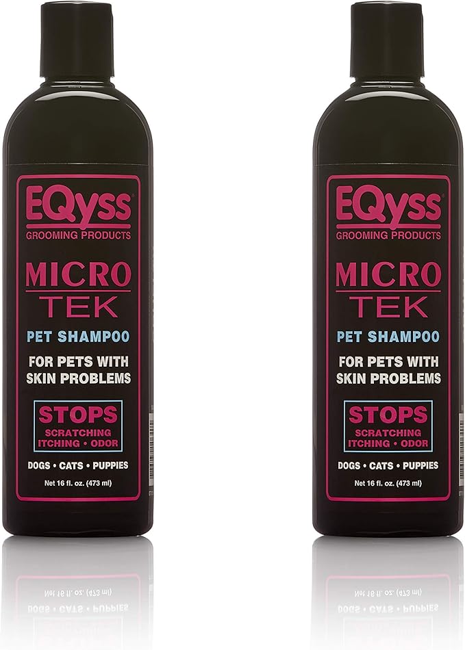 EQyss Micro-Tek Pet Shampoo - Stops Scratching, Itching, Biting, or Licking Hot Spots. Perfect for Pets with Skin Problems. 16 oz-PurrikoPets
