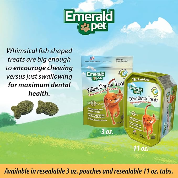 Feline Dental Treats — Tasty and Crunchy Cat Dental Treats Grain Free — Natural Dental Treats to Clean Cat Teeth, Freshen Cat Breath, and Reduce Plaque and Tartar Buildup — Tuna Treats, 11 oz-PurrikoPets
