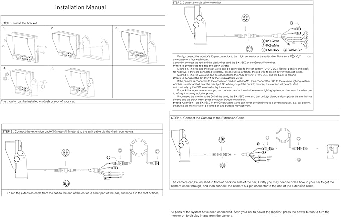 AHD 1080P Wired Reverse Rear View Backup Camera System,2 IR Camera with Waterproof IP69K, 7" Single View Monitor with TVS Protector,Vibration-Proof 10G for Tractor/Truck/Skid Steer/Heavy Equipment-PurrikoPets