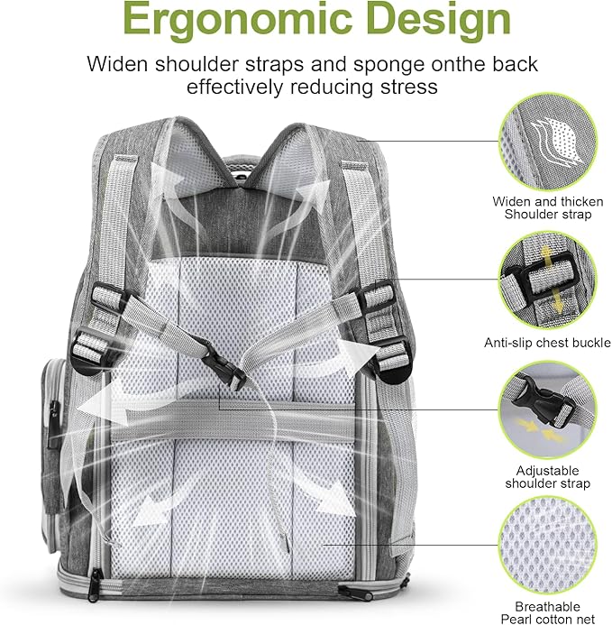 Expandable Cat Backpack,Cat Bubble Backpack Carrier for Carrying Cats, Pets and Small Dogs,Airline-Approved,Designed for Travel, Hiking, Walking,Car （Grey-PurrikoPets