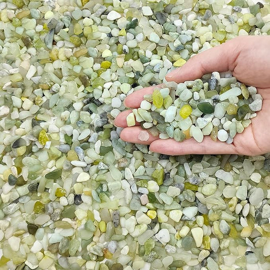 10 lbs Pebbles for Landscaping,1/4 Inch Polished Green Pea Gravel Small Rocks for Plants, Succulents, Cactus, Vases, Terrarium and Outdoor Gardening-PurrikoPets