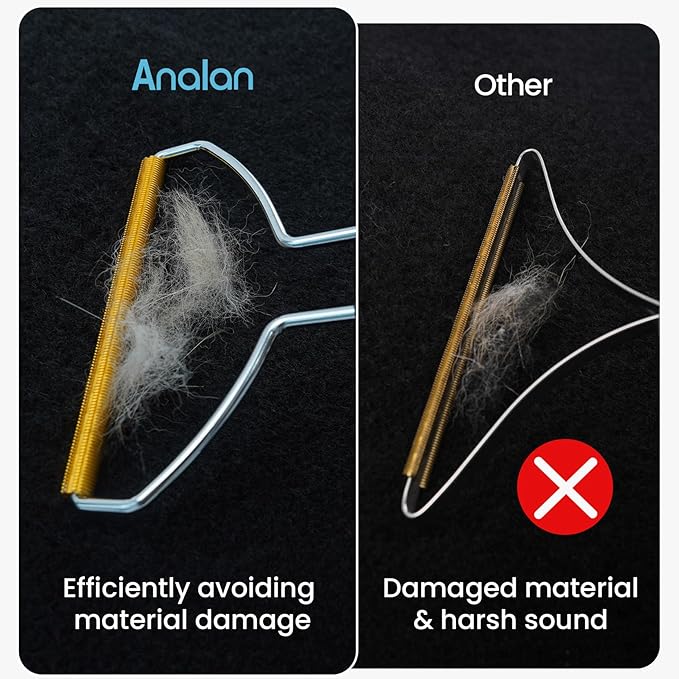 3 in 1 Analan Cat Brush Pet Hair Remover for Dog & Cat, Self-Cleaning Slicker Brush for Pet Grooming, Perfect Pet Hair Removal Tool for Furniture Carpets Couches and Bedding (Sky Blue)-PurrikoPets