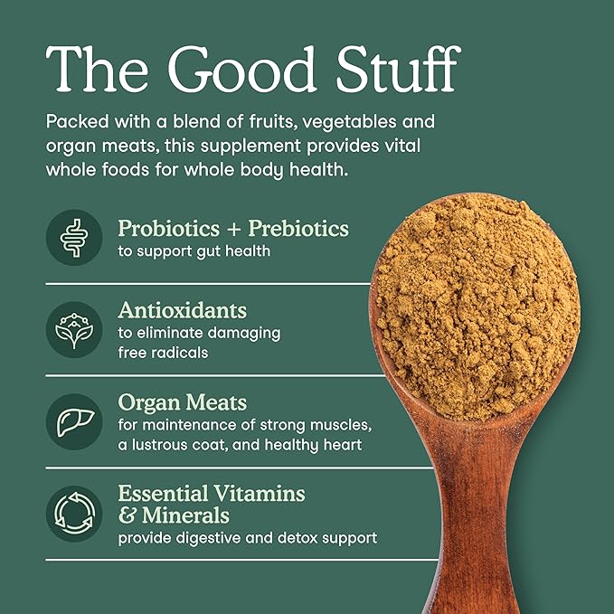 Fera Pets Whole Food Multivitamin Cat & Dog Food Topper with Probiotics, Antioxidants, & Essential Dog Vitamins & Minerals - Nutrients from Fruits, Vegetables, & Organ Meats - 3.7 oz-PurrikoPets