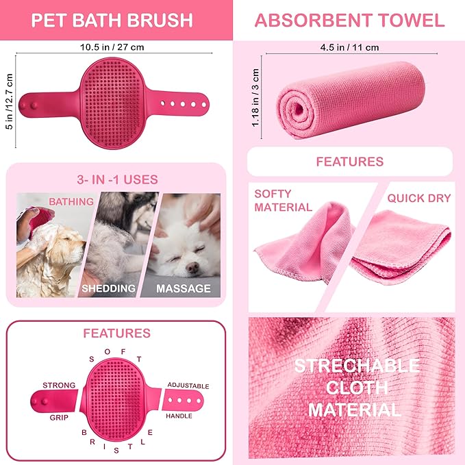 Dog Paw Cleaner for Small & Medium Dogs – Portable Paw Washer Cup with Soft Silicone Brush, Towel & Moisturizing Balm – Gently Cleans Muddy Paws After Walks (Pink, Medium)-PurrikoPets