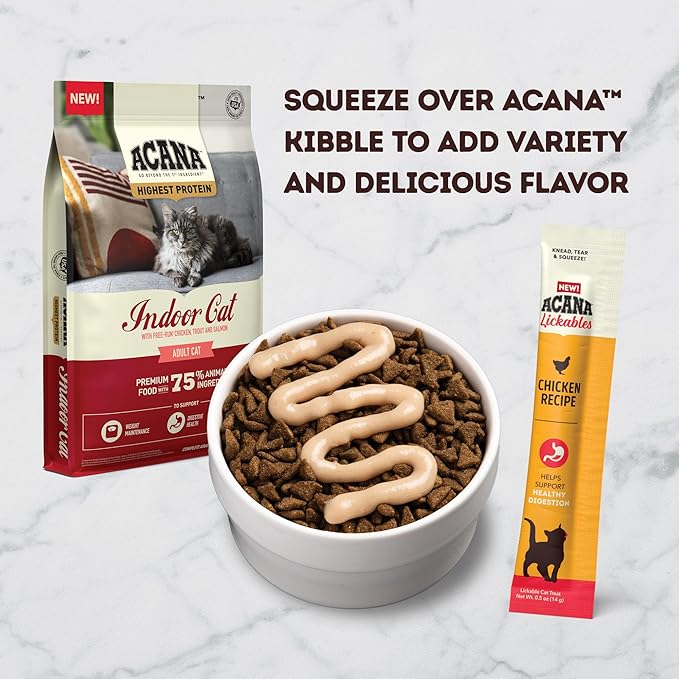 ACANA Lickables Cat Treats Chicken Recipe .5oz Tubes (5 Count)-PurrikoPets