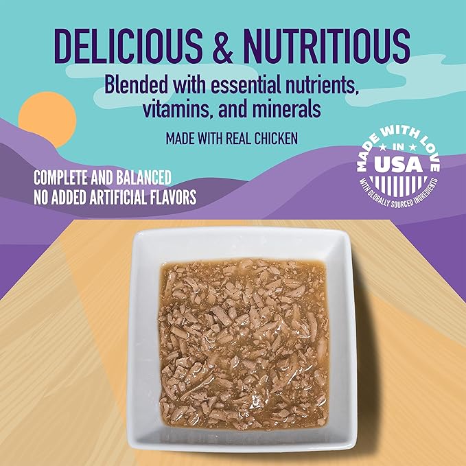 A Strong Heart Canned Wet Cat Food, Shredded Chicken Dinner in Gravy - 5.5 oz Cans (Pack of 24), Made in The USA with Real Chicken-PurrikoPets