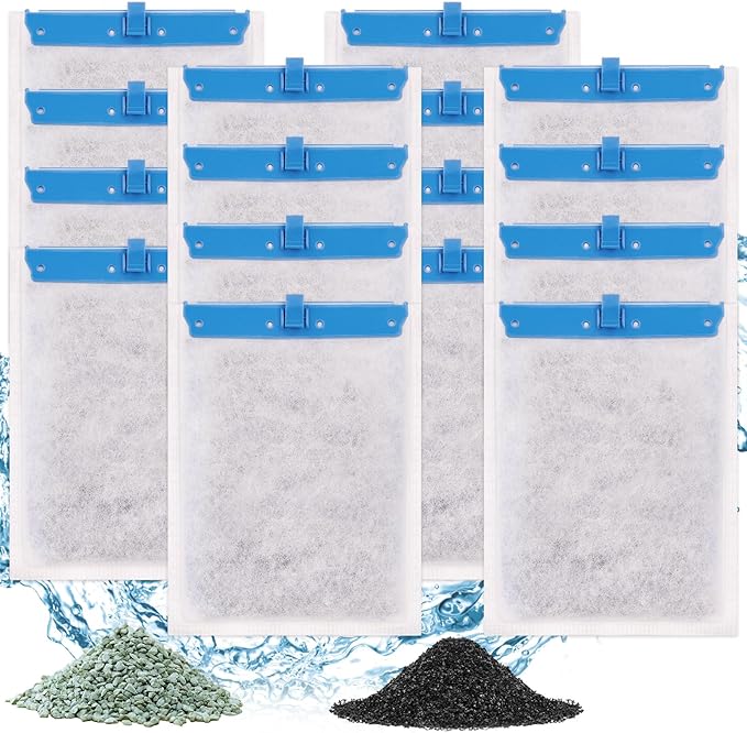 fishkeeper 16 Pack Large Filter Cartridges Compatible with Tetra Whisper Bio-Bag Filters Replacement Filter Cartridges for Whisper Power Filters 20i/40i /IQ20/30/45/60 PF20/30/40/60(Ready to Use)-PurrikoPets
