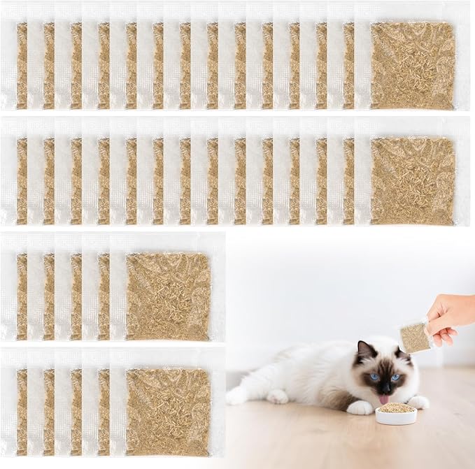 80PCS Catnip - Cat Nip for Cats Natural Dried Catnip Treats Premium Cat Nip Perfect for Toys, Training Rewards, Stress Relief, Freshly Harvested Bag Bulk Pack,2.8OZ-PurrikoPets