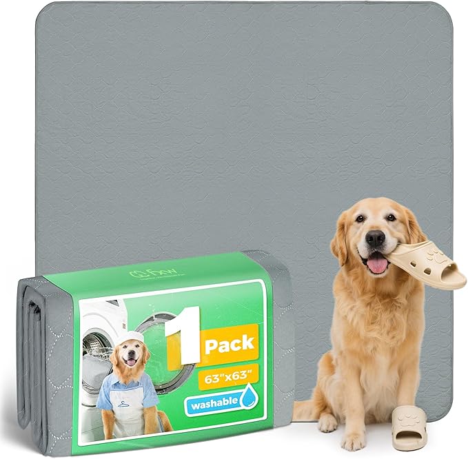 FXW Washable Pee Pads for Dogs, Puppy Pads with Super Absorbent, Specifically Designed for FXW Rollick/Homeplus 24inch 8 Panels Dog Playpen, 63" Square, Gray, 1 Pack-PurrikoPets