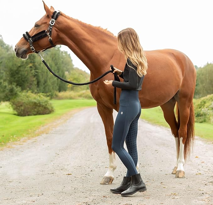 Equinavia Valkyrie Soft Ultra Fleece Padded Adjustable Breakaway Horse Halter - Black/Black - Horse-PurrikoPets