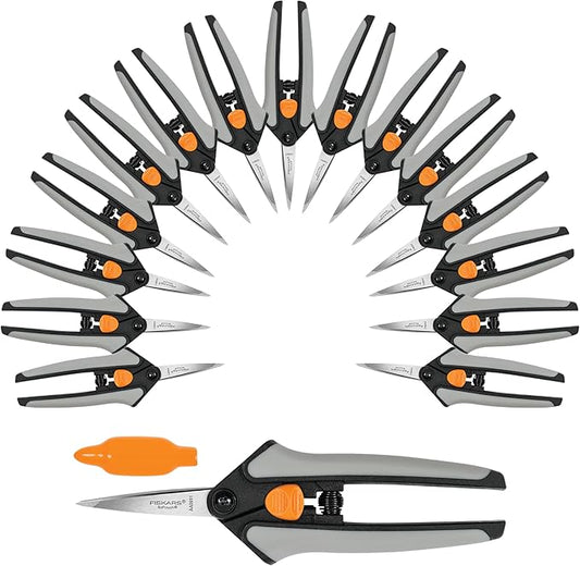 Fiskars 15pc Micro-Tip Pruning Snip Set, Precision Stainless Steel Blades, Softgrip Handles for Deadheading, Trimming & Shaping Small Plants-PurrikoPets