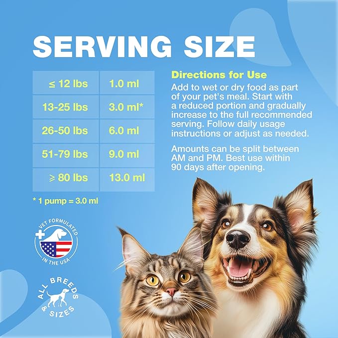 Fish Oil for Dogs and Cats - Skin and Coat Support Supplement for Pets - Omega 3 6 9 Fatty Acids - Itchy Skin, Shedding, Immunity, Joint - EPA DHA - Wild Caught Salmon and Pollock Food Topper-PurrikoPets