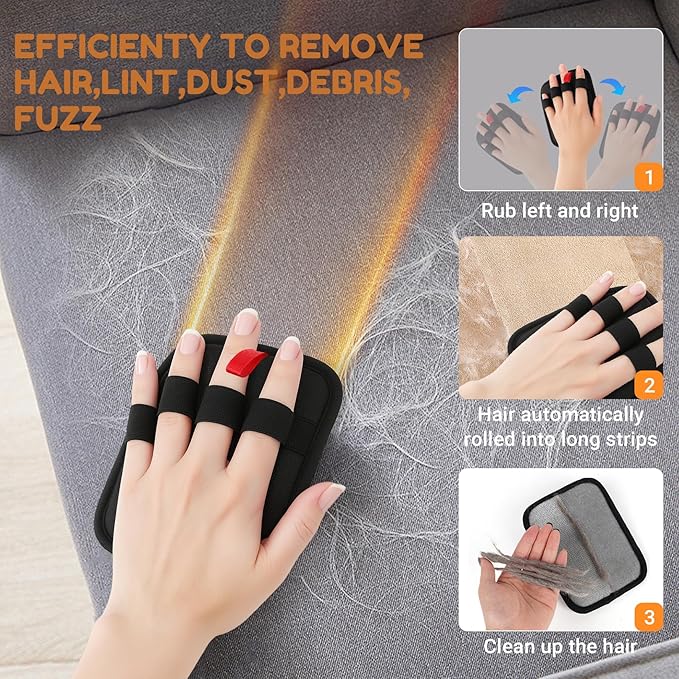 1PCS Pet Hair Remover Glove,Electrostatic Pet Hair Removal,Reusable Cat & Dog Hair Removal for Couch,Furniture,Clothing & Bedding,Carpet,Car Seat...Lint Mitt for Pet Hair,Upgraded Fur Remover Tool-PurrikoPets