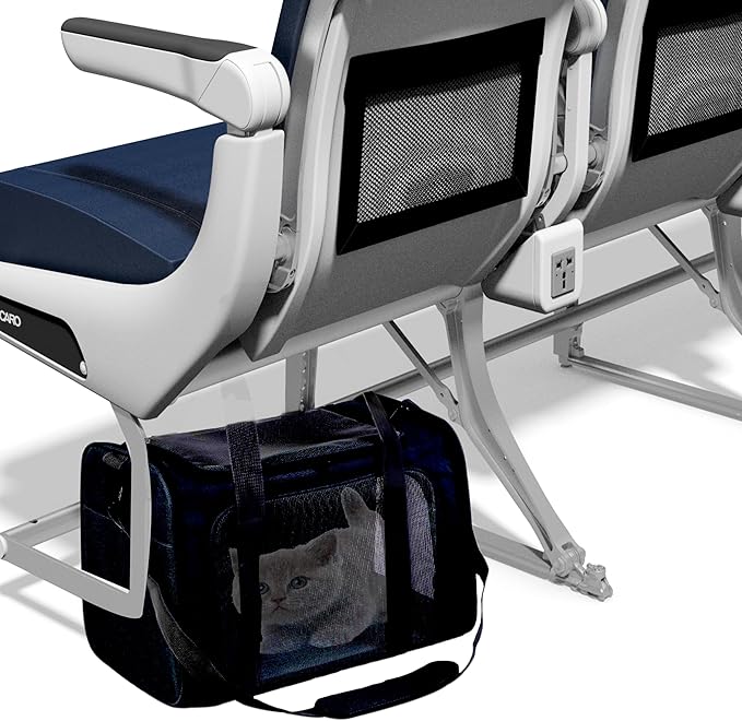 Airline Approved Soft Sided Pet Carrier for Small and Medium Dogs, Cats, and Puppies (Up to 15 lbs), Collapsible Portable Travel Bag for Dogs Cats (Black)-PurrikoPets