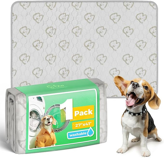 FXW Washable Pee Pads for Dogs, Puppy Pads with Super Absorbent, Specifically Designed for 42inch Cages, 41" × 27" Rectangle, Khaki, 1 Pack-PurrikoPets