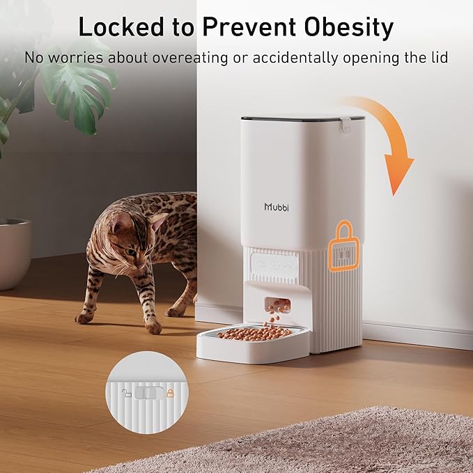 7L/29 Cups Automatic Dog Feeder, 5G WiFi Auto Cat Feeder with Desiccant Bag, Cat Food Dispenser, App Remote Feeding, Stainless Steel Bowl, Dual Power Supply, Ideal for 2-15mm Dry Food-PurrikoPets