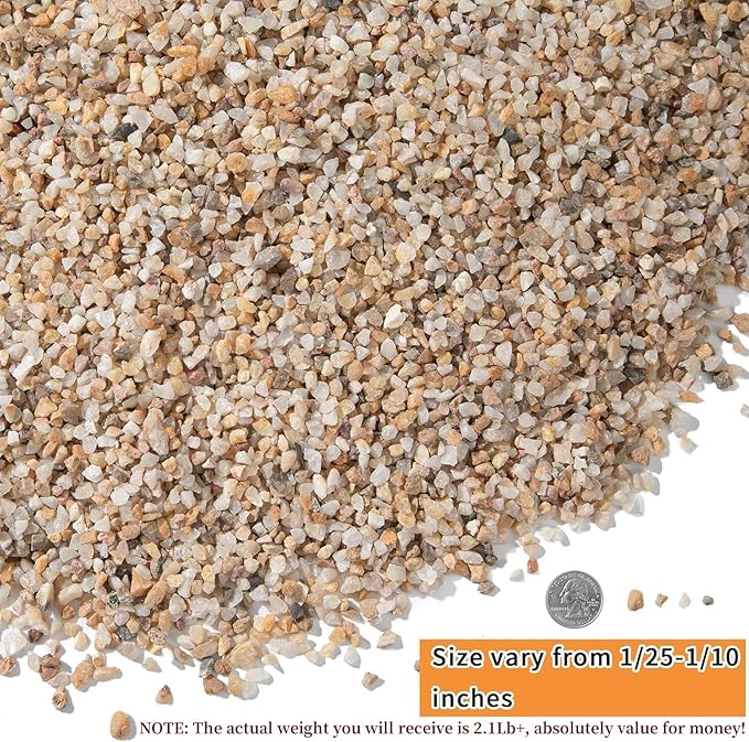 2lb Mixed Sand Rocks Pebbles Pumice Potting Soil Amendment Succulent Cactus Bonsai Gritty Rock Decorative Gravel for Succulents, Bonsai, Vase Fillers,Terrarium Plants-PurrikoPets