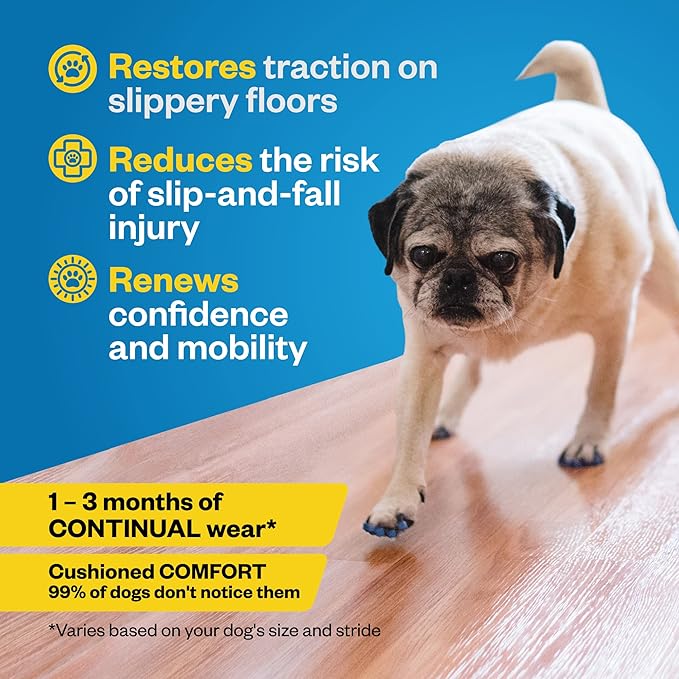 Dr Buzby's XXLarge ToeGrips for Dogs - Instant Traction on Wood/Hardwood Floors - Anti Slip Relief - Grippers for Senior Dogs - Stop Sliding Instantly - Rubber Nails for Paws - 1 Pack (20 Grips)-PurrikoPets