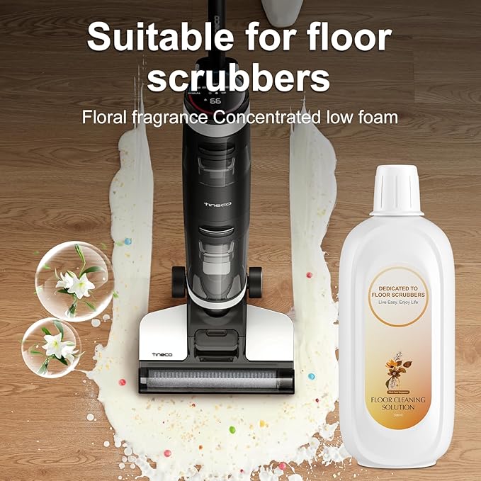 Floor Cleaning Solution Compatible With Tineco , Deep Cleans for Multiple Hard Floors, Suitable With All Robot Vacuums with Mopping and Cordless Wet/Dry Vacuum Mop Cleaner (Floral Fragrance 1 Bottle)-PurrikoPets