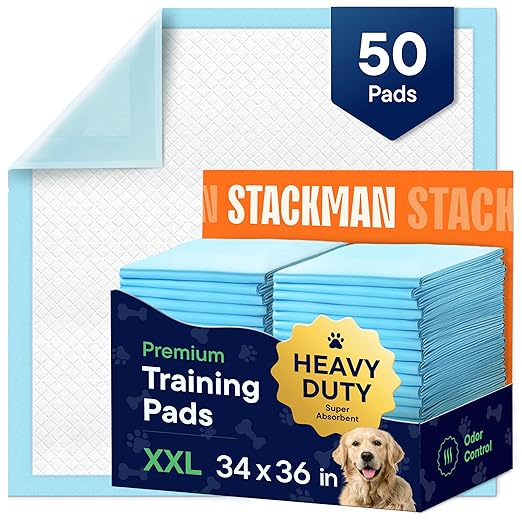 Dog Pads Large Pet Pee Pads for Dogs & Puppy Training 34" x 36" Potty Pads for Dogs [50-COUNT] Leak-Proof Dog and Puppy Pads - Quick-Dry Surface - Heavy Duty Absorbent Disposable Dog Wee Pad Bulk Pack-PurrikoPets