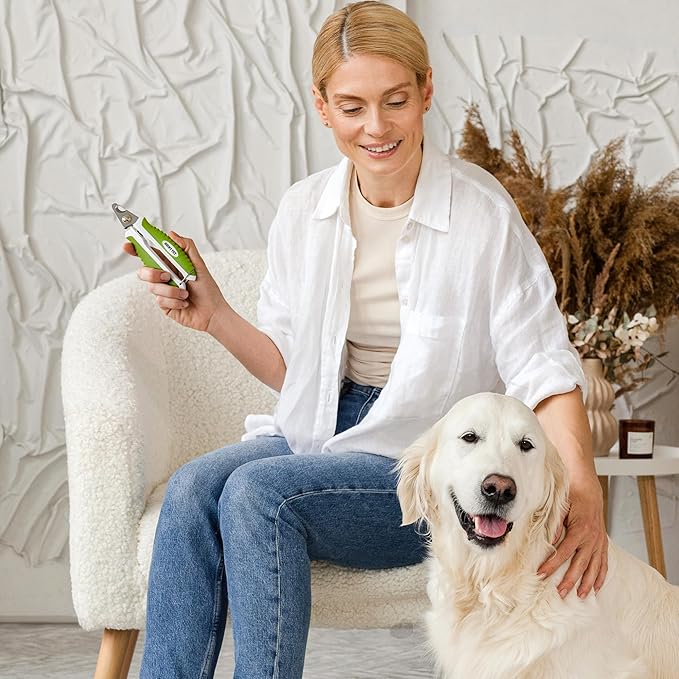 Dog Nail Clippers with Safety Guard - Pet Nail Clippers for Medium and Small Breed - Protective Nail Cutter, Safe Claw Trimmer, Ergonomic Toenail Scissors - Ebook Guide-PurrikoPets