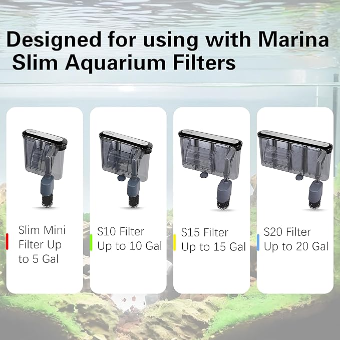 6 Pack of Aquarium Filters for Fish Tank Compatible with Marina Slim S10&S15&20 Replacement Filter Cartridge Activated Carbon bio-Zeolite Fish Tank Cotton Cartridge-PurrikoPets