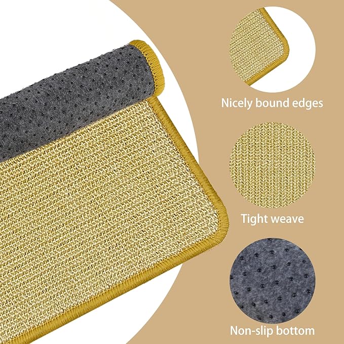 DYAUS Bunny Scratch Pad, Natural Sisal Rabbit Scratching Mat for Claws and Teeth Care, Indoor Bunny Chew Toys Bunny Bed for Biting Sleeping Nesting (1PC, 16x12in)-PurrikoPets