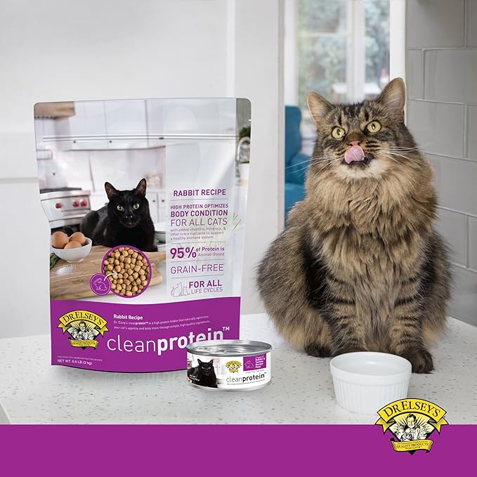 Dr. Elsey's cleanprotein Original Rabbit & Turkey Recipe Wet Cat Food, (Pack of 24), 5.3oz Cans-PurrikoPets