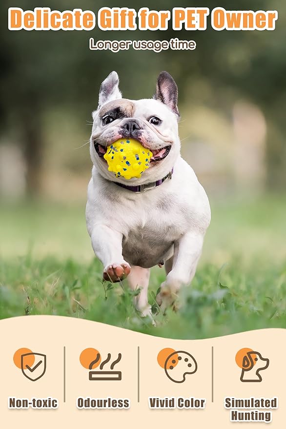 2.36'' Dog Balls for Dogs Aggressive Chewers Indestructible Tennis Durable Bouncy Interactive Dog Toy Balls for Fetch Game Floating Training(Yellow Medium)-PurrikoPets