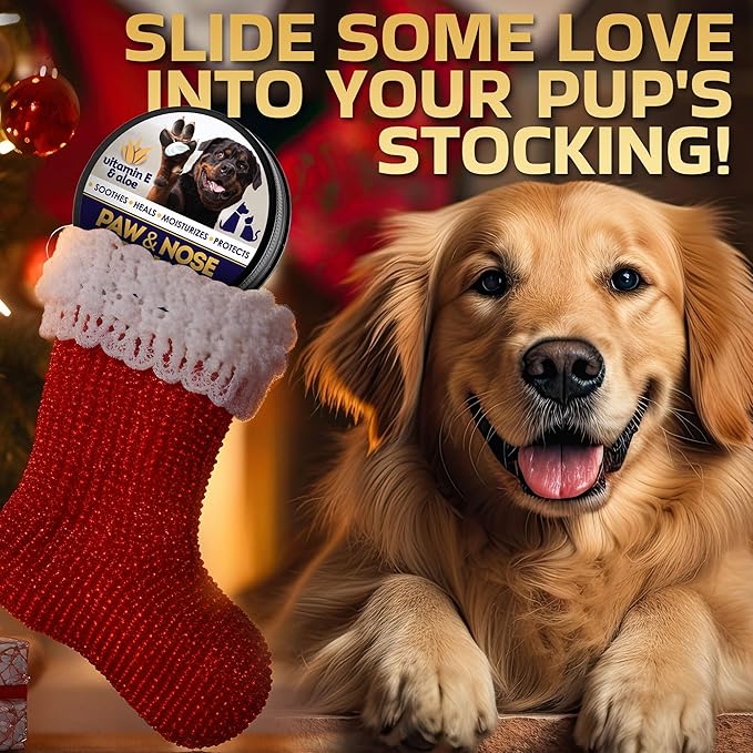 Dog Paw Balm for Dry Cracked Paws – Lick-Safe Moisturizer and Organic Paw Wax with Aloe & Vitamin E – Hot Pavement and Winter Snow Protection – Nose Safe – for All Breeds-PurrikoPets