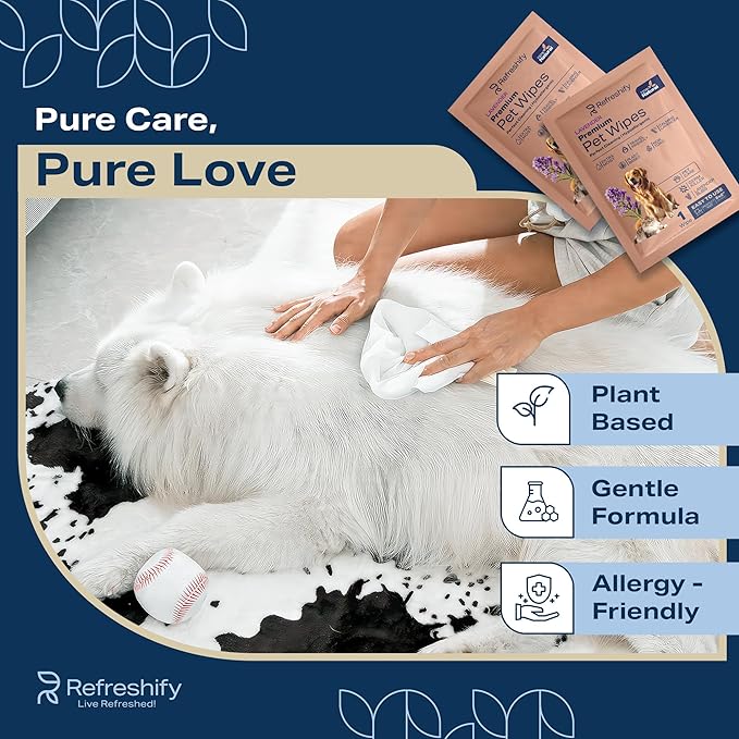 Dog Wipes for Paws and Butt - Plant Based Lavendar Scented (Pack of 400) - Pet Wipes for Dogs and Cats - Deodorizing Non Toxic Dog Wipes, +12 Additional Travel Wipes-PurrikoPets
