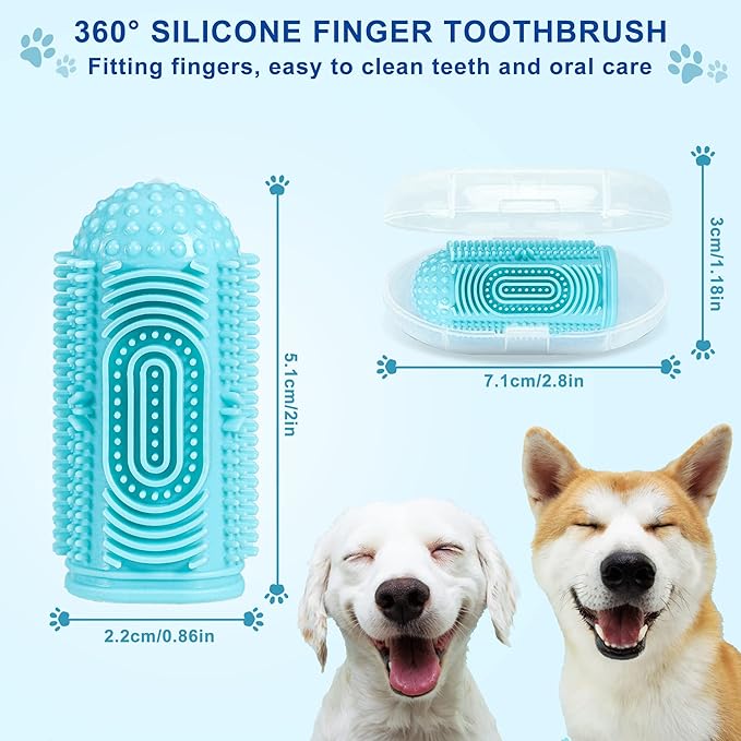 Dog Toothbrush Dogs Tooth Brushing Kit 4 Pack Dog Finger Toothbrush for Dogs Teeth Cleaning& Dental Care,Dogss Tooth Brush Pet Toothbrush-PurrikoPets