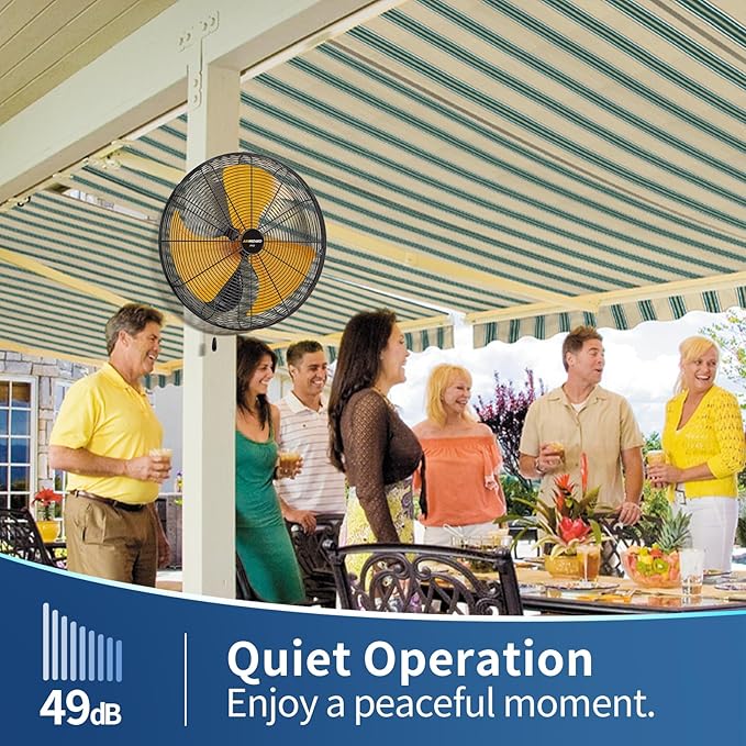 20 Inch Industrial Wall Mount Fan - 6000CFM High Velocity, Heavy Duty Metal Construction, 3 Speeds, Adjustable Tilt, Quiet Operation - Ideal for Garage, Shop, Commercial Use-PurrikoPets