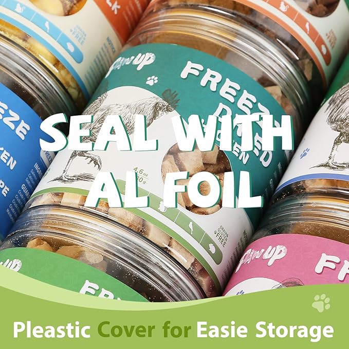 Freeze Dried Dog Treats,Chicken Breast&Organs Recipe Raw Dog Food Topper, High Protein Freeze-Dried Food for Cats, Rawhide Free, Gluten&Grain Free, 5.3oz-PurrikoPets