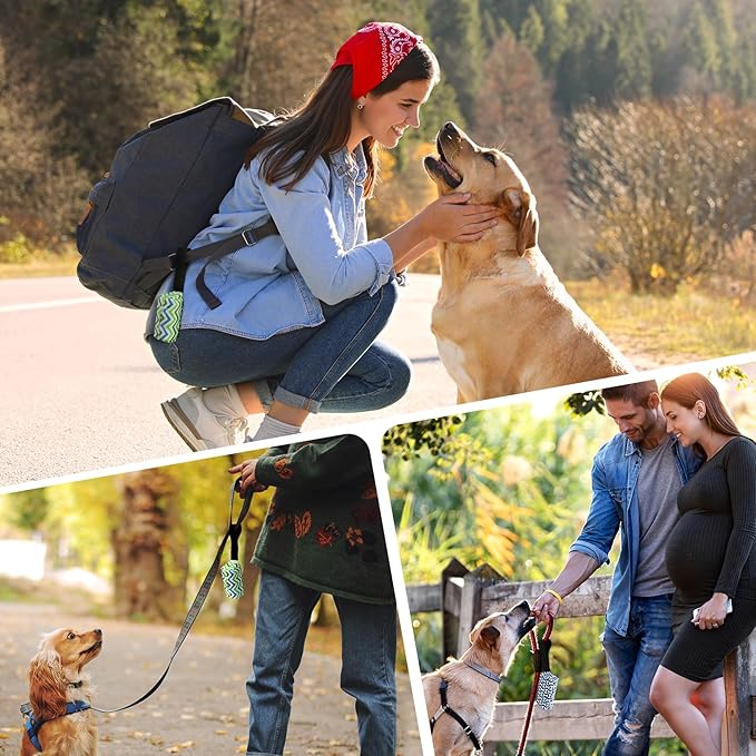 Dog Poop Bag Holder for Leash, 2 Pack Dog Poop Bag Dispenser, Sturdy and Guaranteed Leakproof Poop Bag Holders for Leashes, Dog Waste Bag Holder, Unscented, 2 Dispenser and 30 Bags By PobbY-PurrikoPets