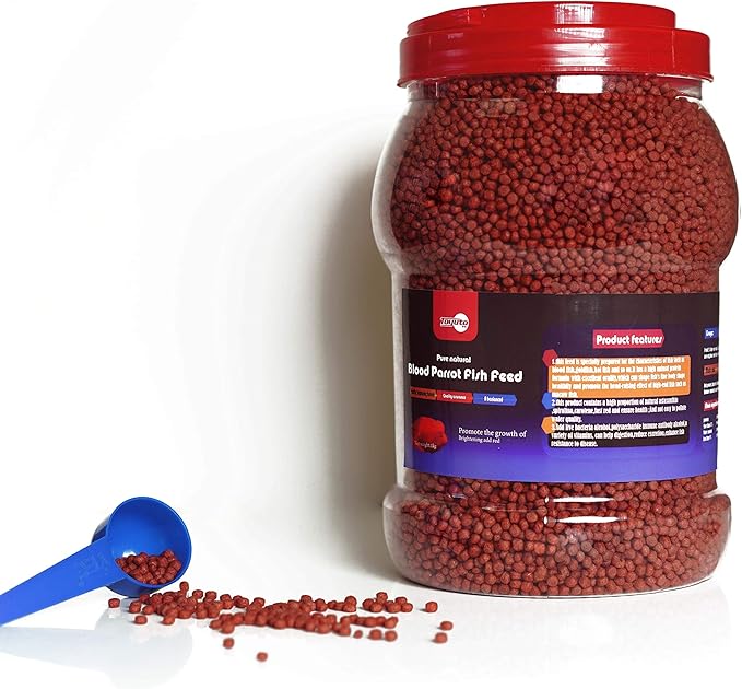1kg Parrot Pellets Food Color-Enhancing Red Parrot Cichlid Fish Feed Food (1 kg Parrot Fish Pellets)-PurrikoPets