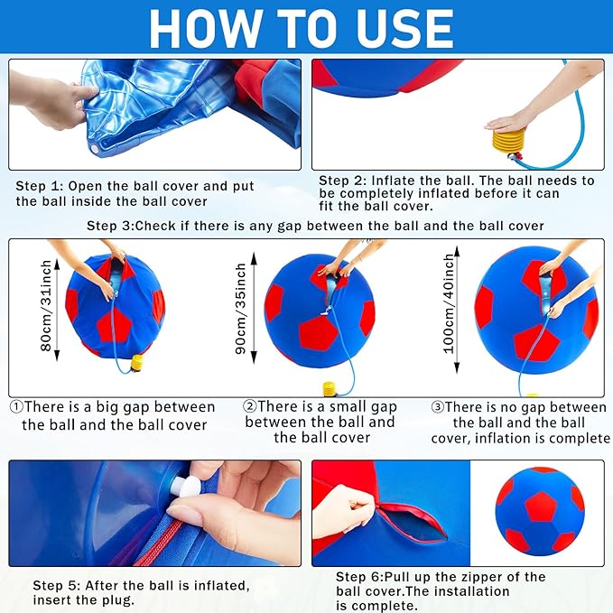 40inch Giant Herding Ball with Ball Cover Anti Burst Please Watch VCR for How to Inflation Horse Toys for Horses Stall Entertainment Play, Pump Included(Blue,Stylish)-PurrikoPets