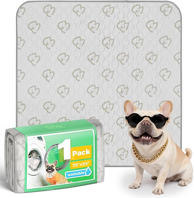 FXW Washable Pee Pads for Dogs, Puppy Pads with Super Absorbent, Specifically Designed for Potty Training, 35" Square, Khaki, 1 Pack-PurrikoPets