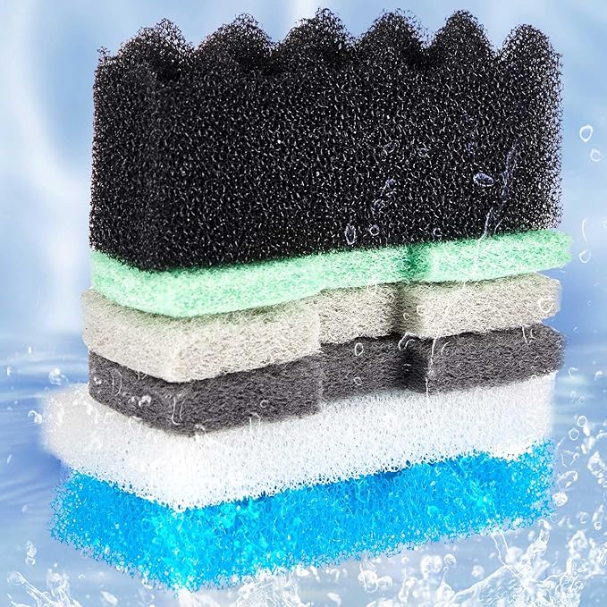 32 Pcs Aquarium Replacement Maintenance Kit Compatible with Fluval 106/107 Filter Media Including Biological Sponge, Ammonia/Phosphate/Nitrite Remover Pad, Aquarium Towel, Grease-PurrikoPets