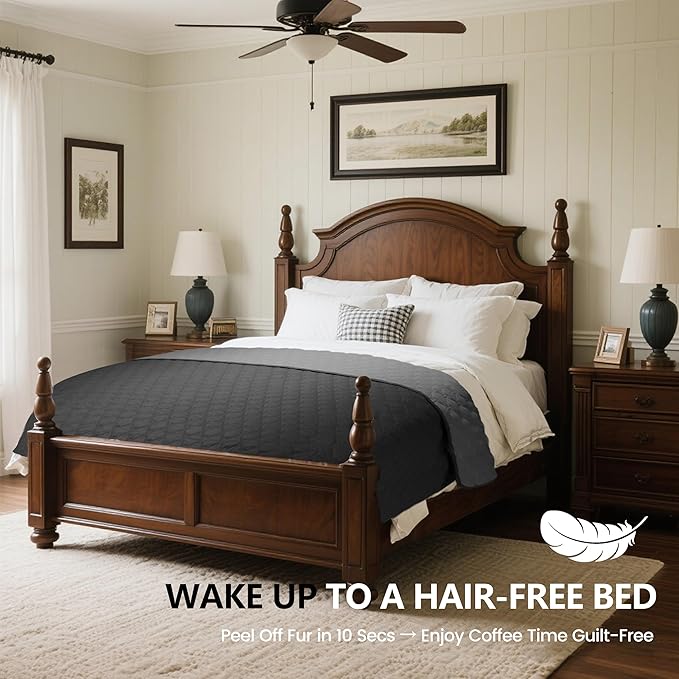 gogobunny 3X Stronger Waterproof Pet Blanket, Scratch Proof Furniture Protector for Dogs Cats, Reversible Cover 52x82 Inch, Dark Grey/Light Grey-PurrikoPets