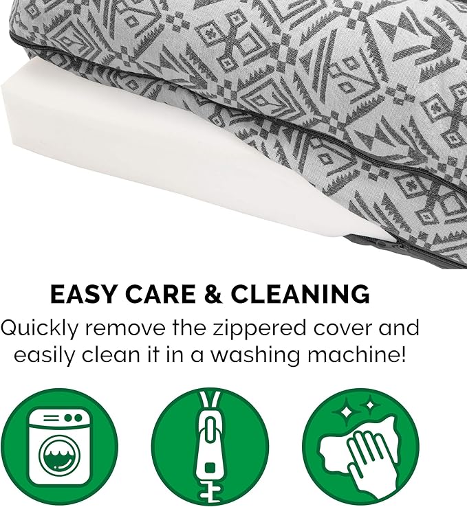 Furhaven Orthopedic Dog Bed for Large Dogs w/ Removable Bolsters & Washable Cover, For Dogs Up to 125 lbs - Plush & Southwest Kilim Woven Decor Sofa - Boulder Gray, Jumbo Plus/XXL-PurrikoPets