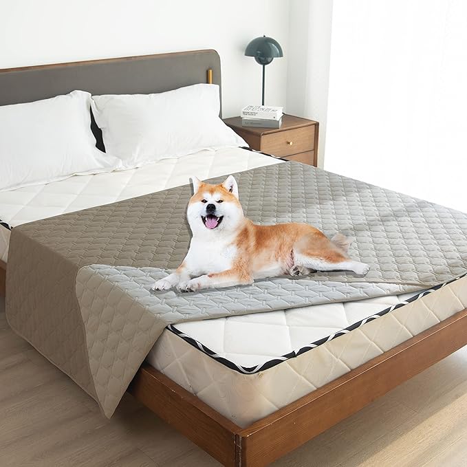 gogobunny 100% Double Sided Waterproof Dog Blanket Soft Pet Bed Cover Reversible Protect Furniture Couch Sofa Car for Puppy Large Dog Cat (Dark Stone/Light Stone, 68x82 Inch (Pack of 1))-PurrikoPets